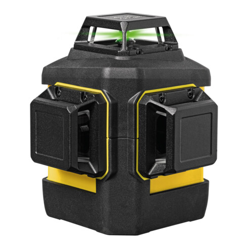 STABILA 12-V-System Kreuzlinienlaser LAX 600 G, selbstnivellierend, 3 x 360° grüne Laserlinien, max. Reichweite: 40 m, CAS-Akku und -Ladegerät (EU), Universal- und Wandhalterung, Tragekoffer