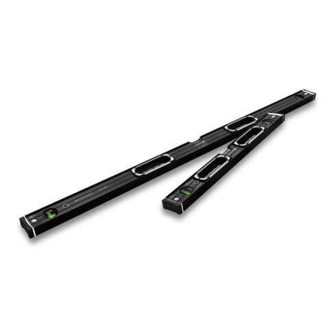 STABILA 196-2 Dark Shadow, 2-teiliges Wasserwaagen-Set: 61 cm / 122 cm, edle Anthrazit-Mattbeschichtung, extrasteifes Alu-Profil, stoßdämpfende Endkappen, integrierte Rutsch-Stopper, Made in Germany