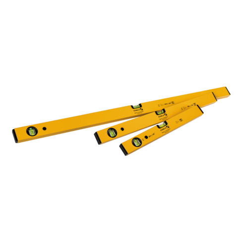 STABILA CLASSIC SET 70, set de 3 niveaux à bulle : 100 cm, 60 cm, 40 cm, profilé léger en aluminium, Made in Germany