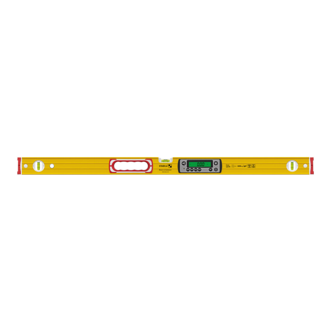 STABILA Digitale Wasserwaage TECH 196 DL, 100 cm, wasser- und staubdicht nach IP 67, 2 Digital-Displays, kalibrationsfrei, Anzeige-Modi: °, %, mm/m, in/ft, Tasche