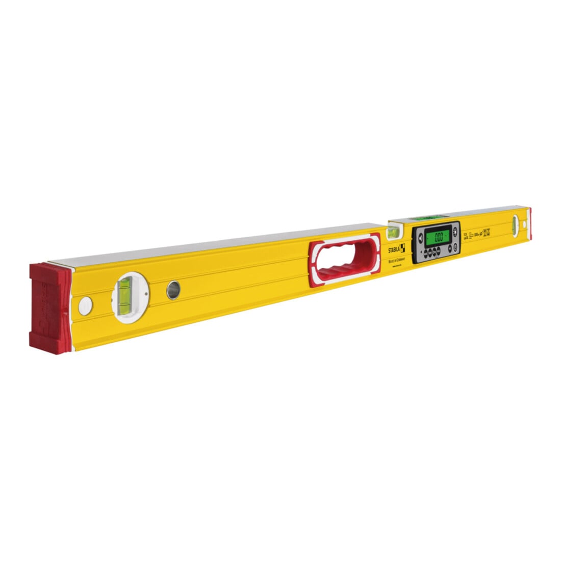 STABILA Digitale Wasserwaage TECH 196 DL, 100 cm, wasser- und staubdicht nach IP 67, 2 Digital-Displays, kalibrationsfrei, Anzeige-Modi: °, %, mm/m, in/ft, Tasche
