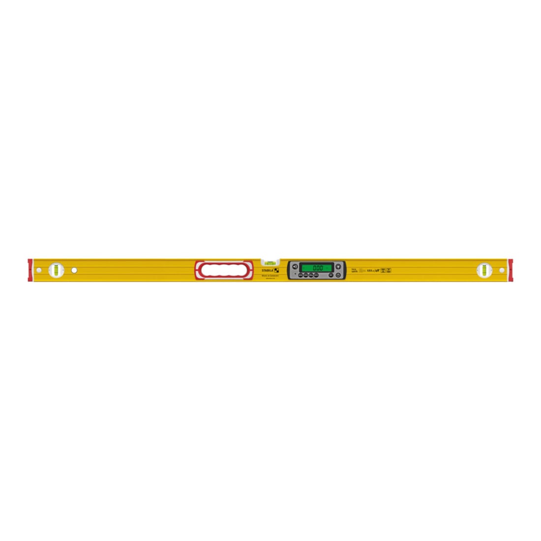 STABILA Digitale Wasserwaage TECH 196 DL, 122 cm, wasser- und staubdicht nach IP 67, 2 Digital-Displays, kalibrationsfrei, Anzeige-Modi: °, %, mm/m, in/ft, Tasche