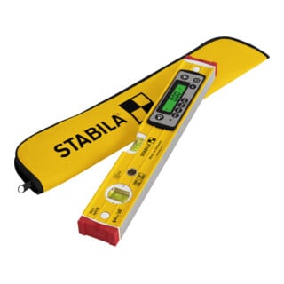 STABILA Digitale Wasserwaage TECH 196 DL, 40 cm, wasser- und staubdicht nach IP 67, 2 Digital-Displays, kalibrationsfrei, Anzeige-Modi: °, %, mm/m, in/ft, Tasche