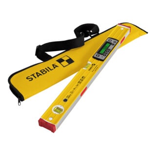 STABILA Digitale Wasserwaage TECH 196M DL, 61 cm, wasser- und staubdicht nach IP 67, 2 Digital-Displays, kalibrationsfrei, Anzeige-Modi: °, %, mm/m, in/ft, Magnetsystem, Tasche