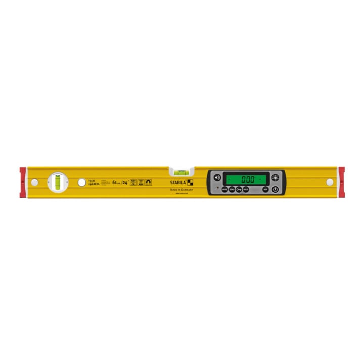 STABILA Digitale Wasserwaage TECH 196M DL, 61 cm, wasser- und staubdicht nach IP 67, 2 Digital-Displays, kalibrationsfrei, Anzeige-Modi: °, %, mm/m, in/ft, Magnetsystem, Tasche