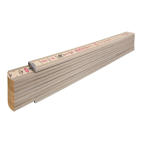 STABILA Holz-Gliedermaßstab Type 407 N, 2 m, naturfarben, metrische Skala, mit Winkelschema, PEFC-zertifiziert