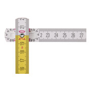 STABILA Holz-Gliedermaßstab Type 717, 2 m, weiß/gelbe metrische Schnellablese-Skala