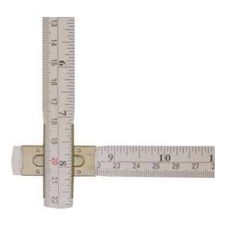STABILA Houten meetlat Type 1607, 2 m, wit, gecombineerde schaal (metrisch/imperiaal)