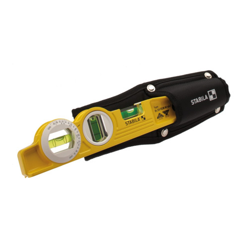 STABILA Livella a bolla tipo 81 SV REM W360 Torpedo 25cm, con sistema di magneti terre rare, livella ad angolo ruotabile e marsupio