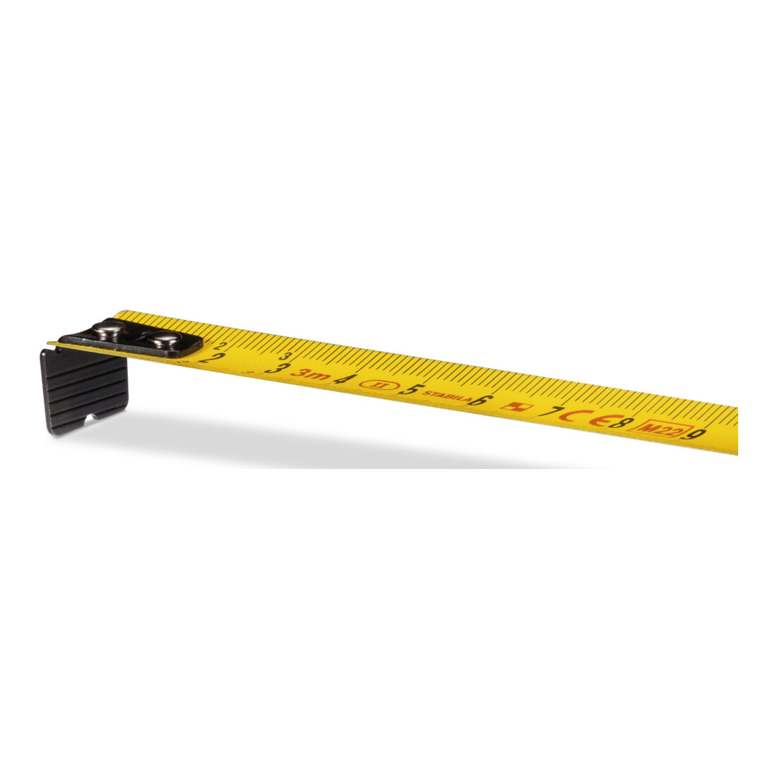 STABILA Mètre ruban BM 150, 3 m, ruban métrique, fenêtre de lecture, boîtier ABS incassable, crochet mobile, clip ceinture, précision MID