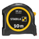 STABILA Mètre ruban BM 300, 10 m, double échelle métrique, boîtier PC/ABS incassable, crochet SPIKES, ruban acier gainé nylon, clip ceinture, précision moyenne