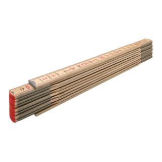 STABILA Metro a stecca in legno Type 607 N-S 2 m, listelli sottili, colore naturale, scala metrica