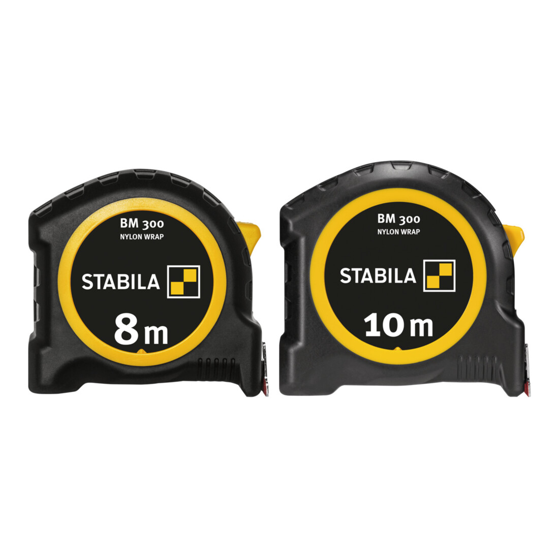 STABILA Metro tascabile BM 300, 8 m, scala 1000 doppia faccia, metrico, gancio SPIKES