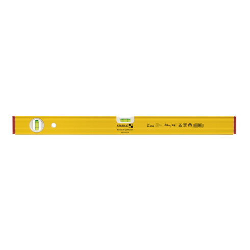 Niveau à bulles Stabila 80 ASM aluminium jaune ± 0,5 mm/m