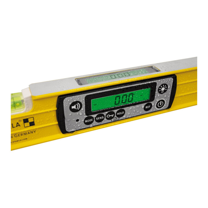STABILA Niveau numérique TECH 196 DL, 122 cm, étanche IP67, 2 écrans, sans calibration, modes °, %, mm/m, in/ft, étui