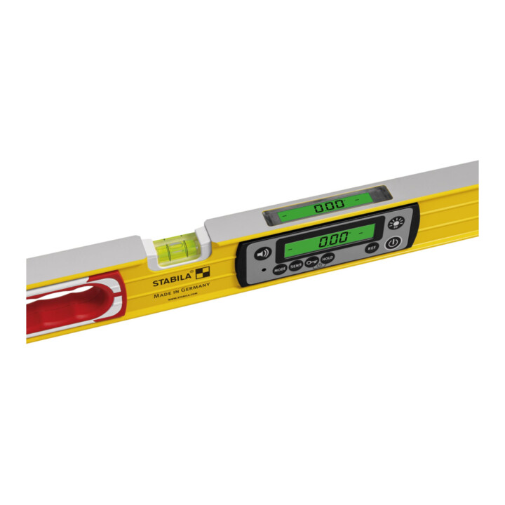 STABILA Niveau numérique TECH 196 DL, 183 cm, étanche IP 67, 2 écrans, sans calibration, modes °, %, mm/m, in/ft, étui