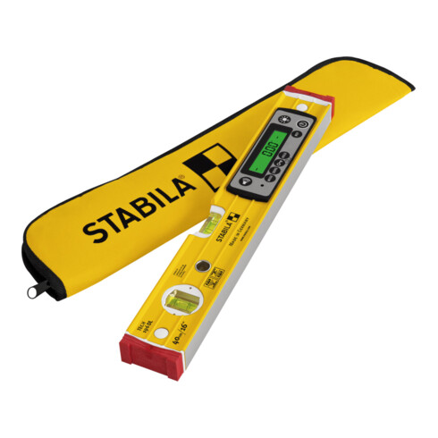 STABILA Niveau numérique TECH 196 DL, 40 cm, étanche IP67, 2 écrans digitaux, sans calibration, modes d'affichage °, %, mm/m, in/ft, étui