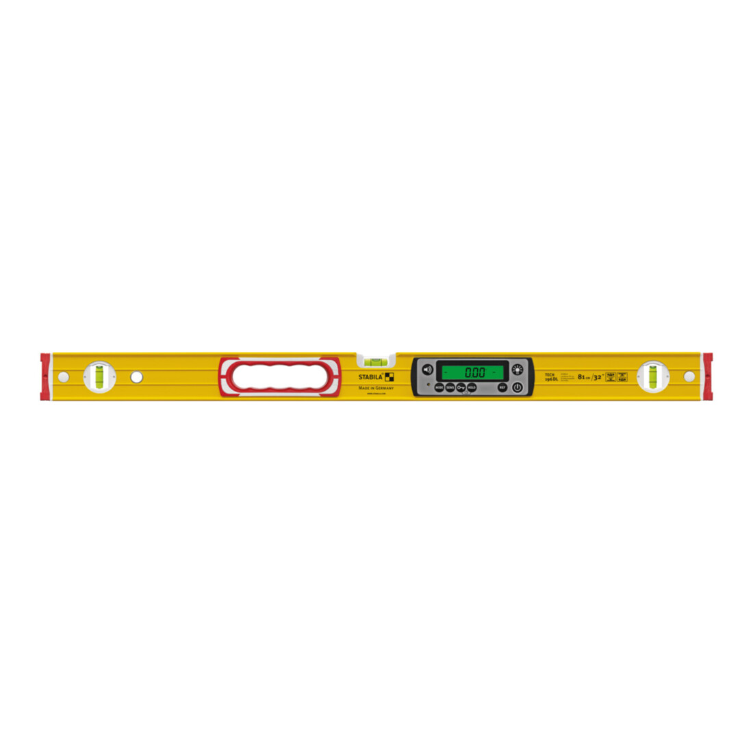 STABILA Niveau numérique TECH 196 DL, 81 cm, étanche IP 67, 2 écrans, sans calibration, modes °, %, mm/m, in/ft, étui
