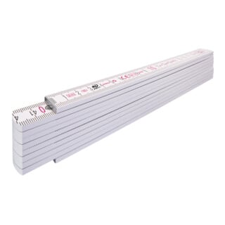 STABILA règle pliante en bois type 1407 2 m blanche, échelle métrique