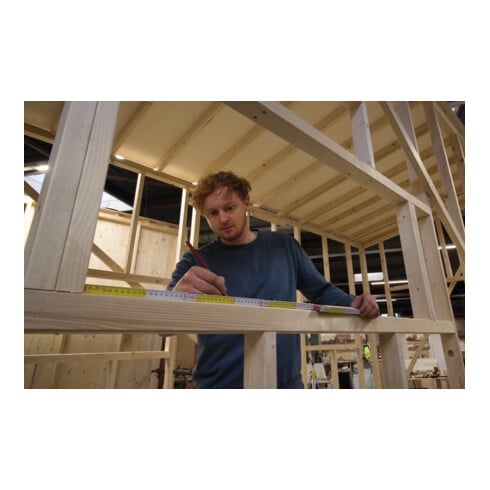 STABILA Règle pliante en bois Type 1607, 2 m, blanc, échelle mixte (métrique/impérial)