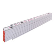 STABILA règle pliante en bois type 1707 2 m blanche, échelle métrique