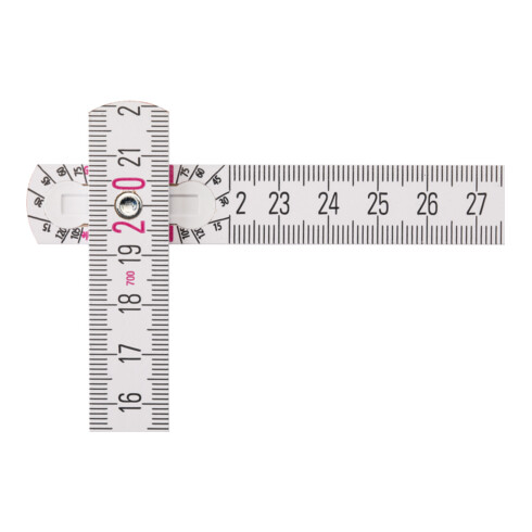 STABILA règle pliante en bois type 1707 2 m blanche, échelle métrique