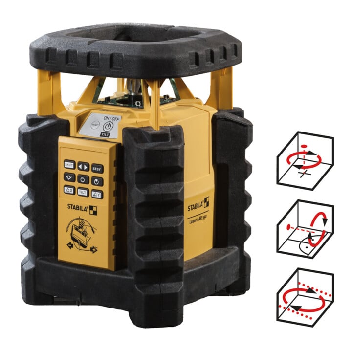 STABILA Rotationslaser LAR 350 mit manueller 2-Achsen-Neigung 7-teiliges Set