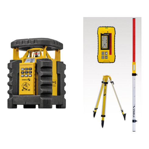 STABILA Set laser a rotazione LAR 350 con inclinazione manuale a 2 assi, 9pz.