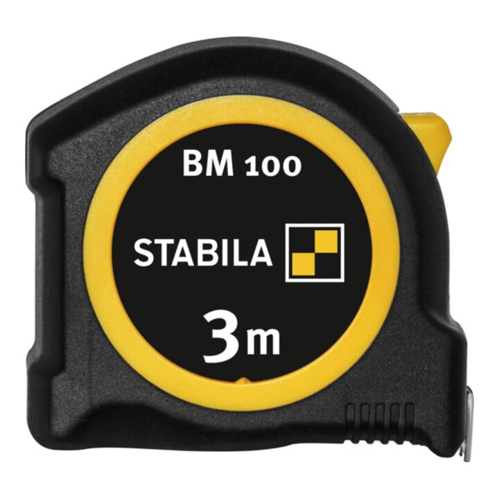 STABILA Taschenbandmaß BM 100, 3 m, metrische Skala