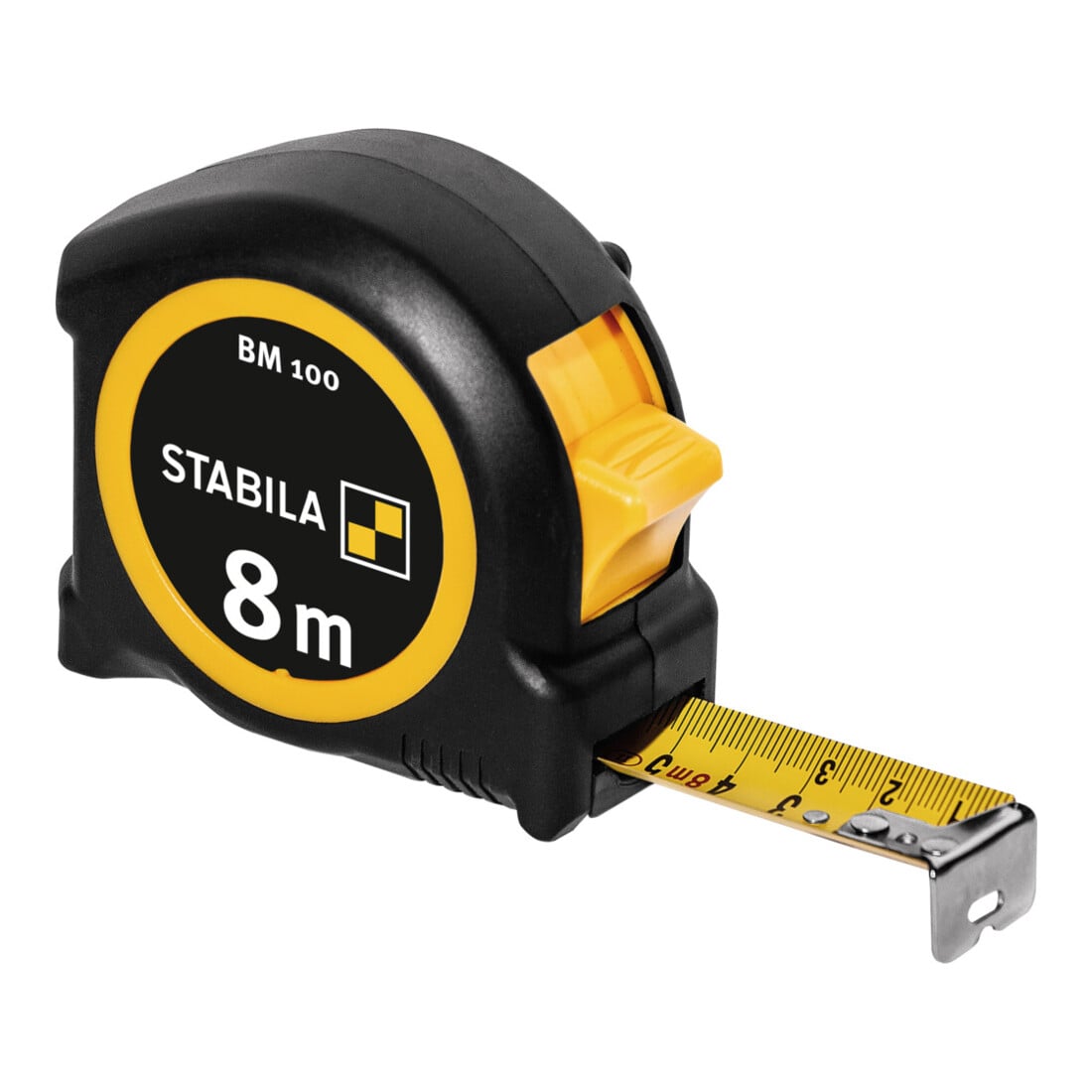 STABILA Taschenbandmaß BM 100, 8 m, metrische Skala