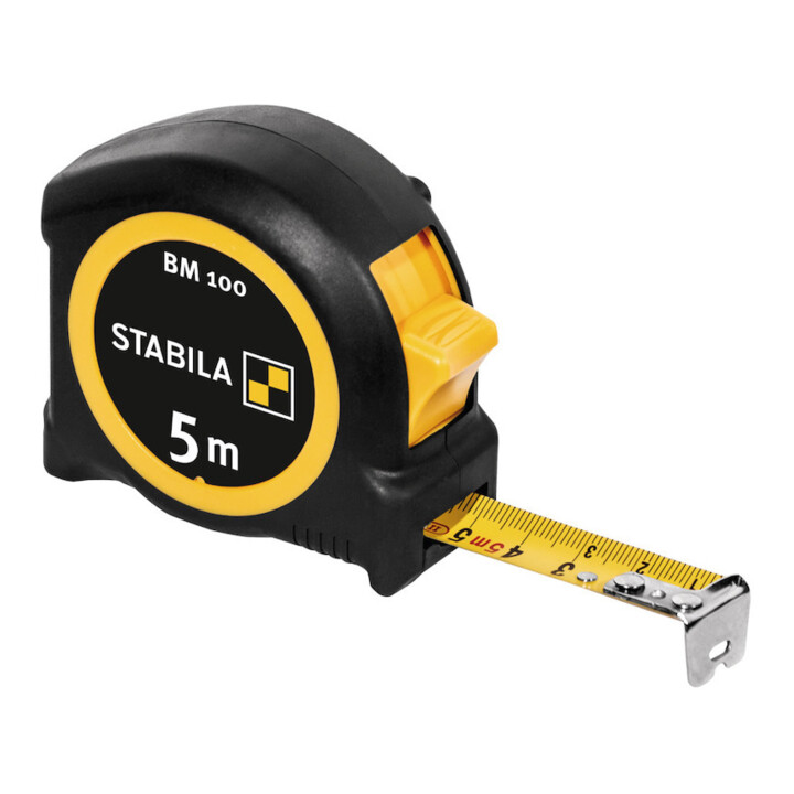 STABILA Taschenbandmaß BM 100, metrische Skala