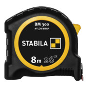 STABILA Taschenbandmaß BM 300, 8 m (26'), doppelseitige cm/inch-Skala, SPIKES-Haken-2