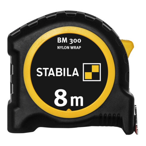 STABILA Taschenbandmaß BM 300, 8 m, doppelseitige 1000er-Skala, metrisch, SPIKES-Haken