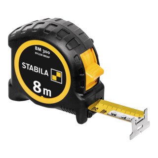 STABILA Taschenbandmaß BM 300, 8 m, dubbelzijdige 1000-schaal, metrisch, SPIKES-haak