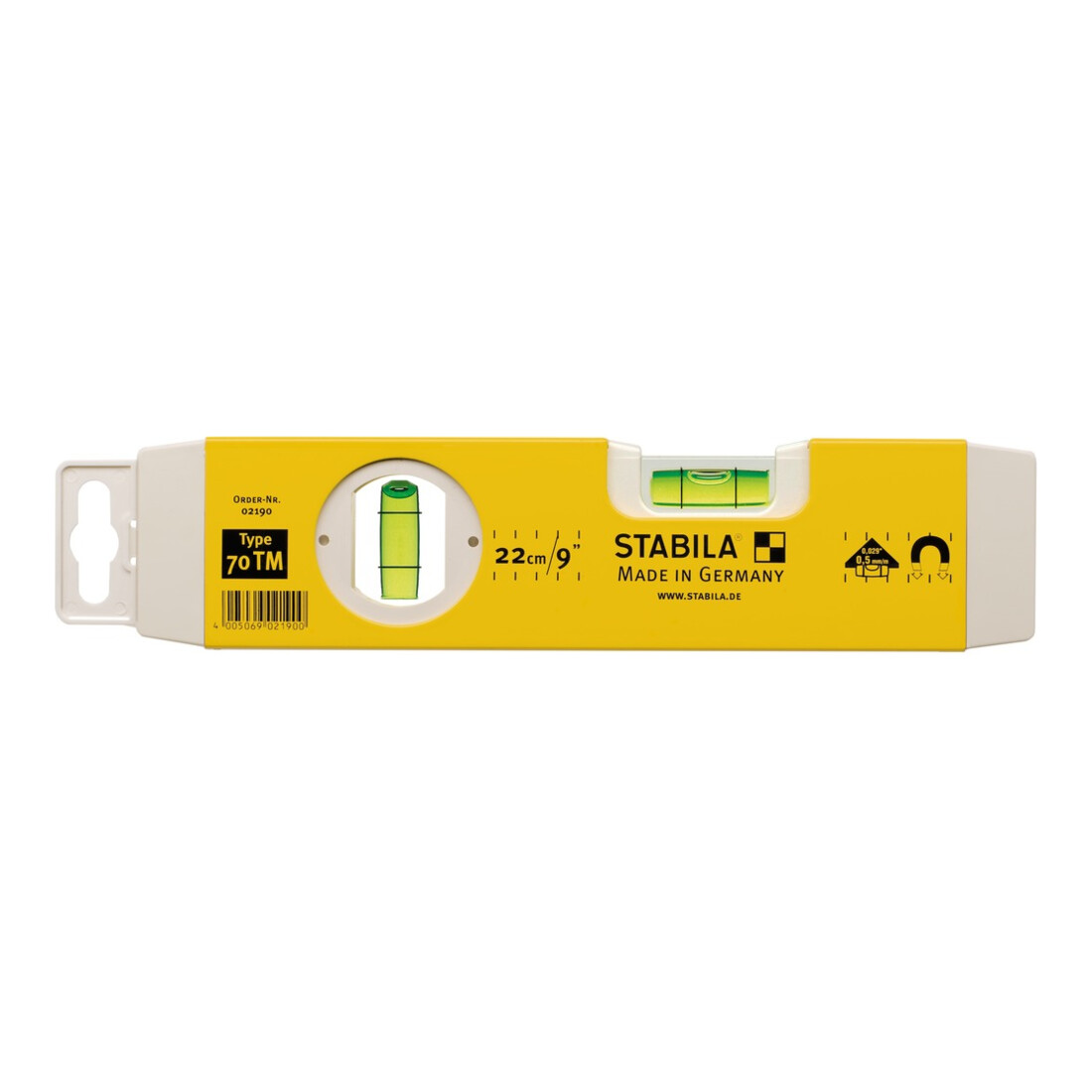 STABILA Torpedo-waterpas Type 70 TM 22 cm met magneetsysteem