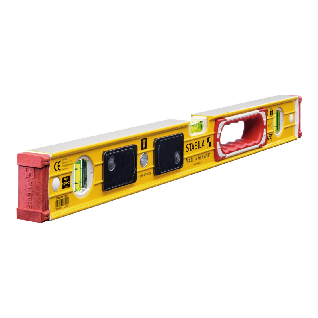 STABILA Wasserwaage Type 196-2 LED mit beleuchteten Libellen
