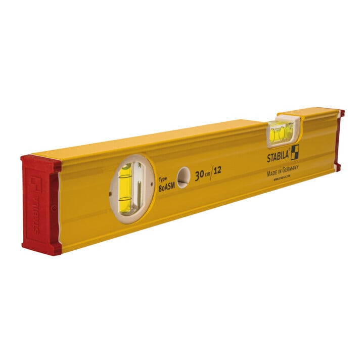 STABILA Wasserwaage Type 80 ASM, 30 cm, mit Seltenerd-Magnetsystem