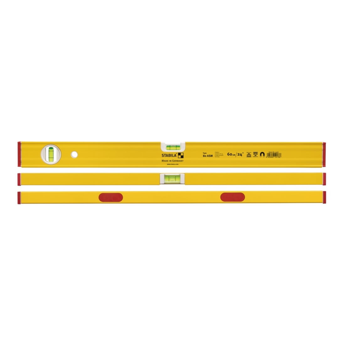 STABILA Wasserwaage 80 ASM Alu.gelb ± 0,5 mm/m