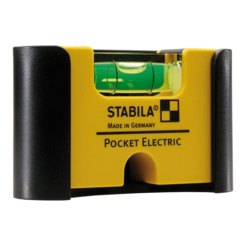 Stabila waterpas Pocket Electric 7 cm met zeldzame aardmagneet systeem en riemclip