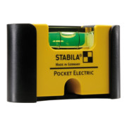 Stabila waterpas Pocket Electric 7 cm met zeldzame aardmagneet systeem en riemclip