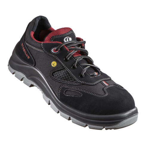 Stabilus Sicherheitsschuh 5111 A Gr.45 schwarz/rot Leder/Textil S1 ESD EN ISO 20346