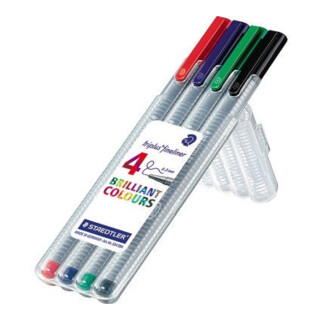 STAEDTLER Fineliner triplus 334 SB4 0,3mm sortiert 4 St./Pack.