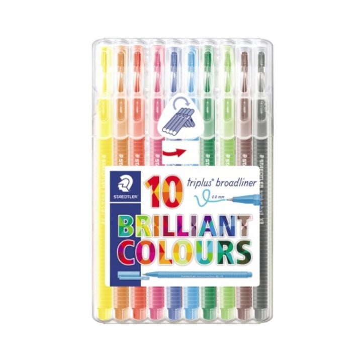 STAEDTLER Fineliner triplus Broad 338 SB10 0,8mm sort. 10 St./Pack.