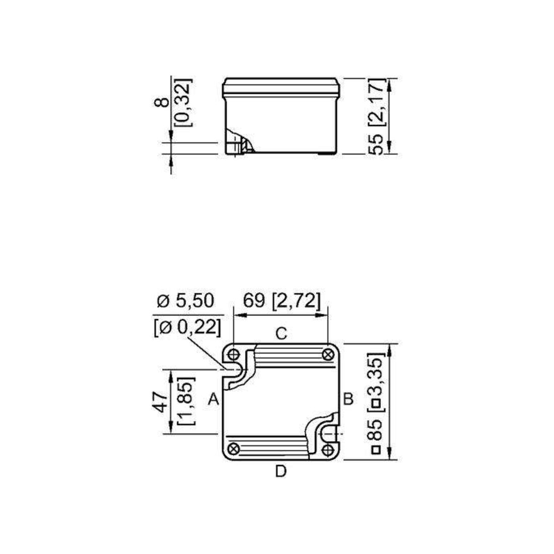 Stahl Boîte de dérivation EEx e 3xM20x1,5/1xM20x1,5 8118/111-503
