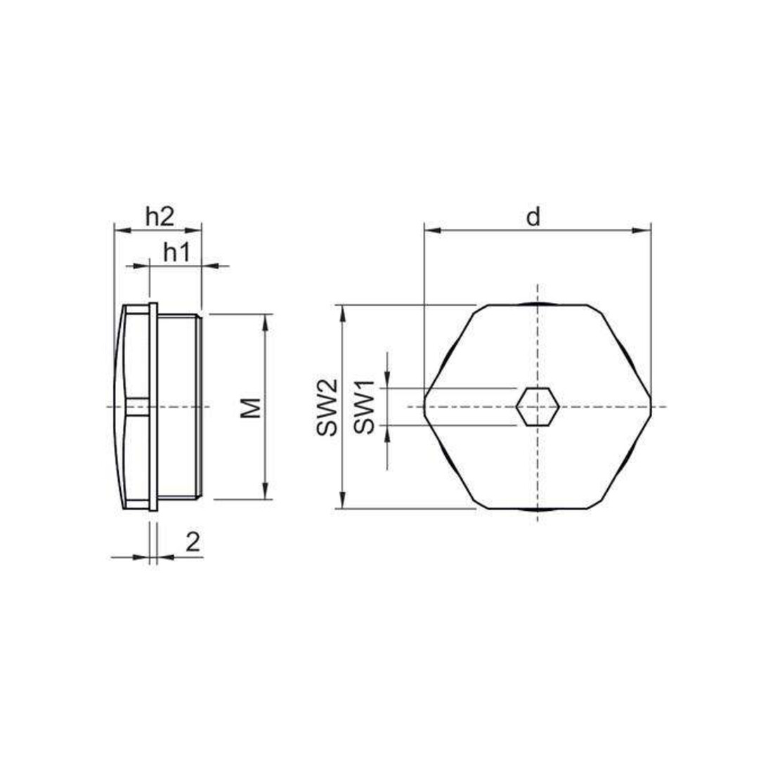 Stahl Bouchon de fermeture M40 Polyamide 143552