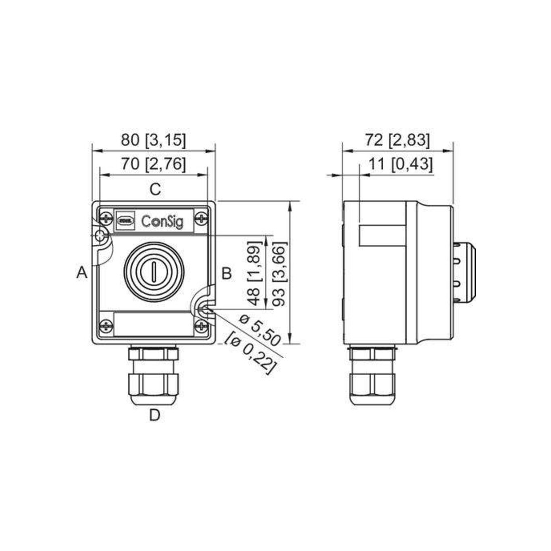 Stahl Pilzsperrtaster Oe/S Not-Aus 8040/1180X-10L07SA05