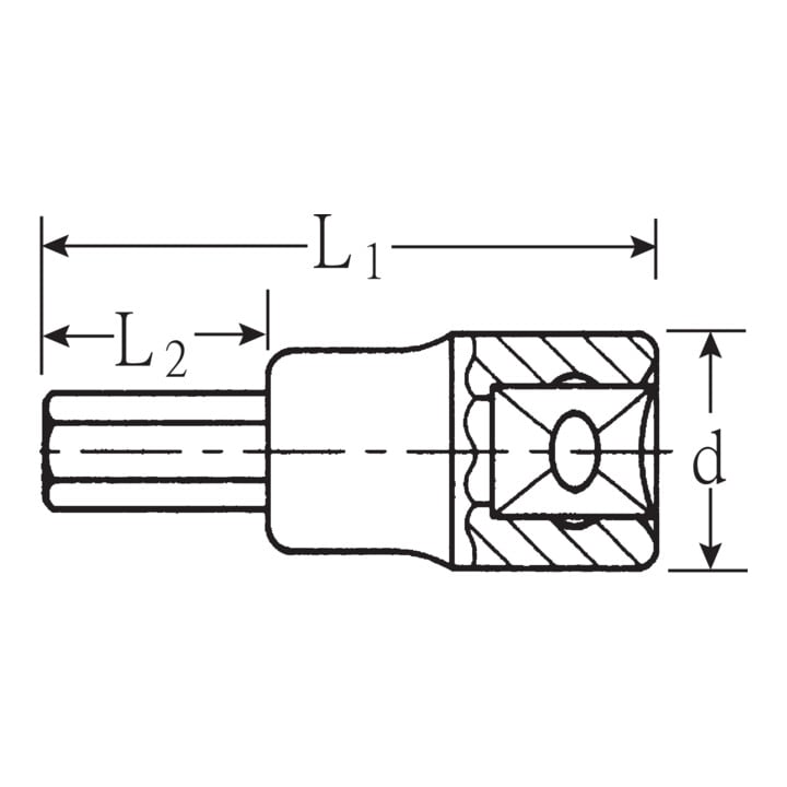 Stahlwille 1/2" (12,5mm) INHEX-Einsatz SW.1/4" L.60mm