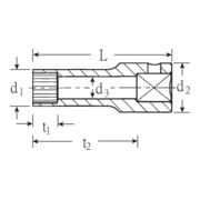 Stahlwille 1/2" (12,5mm) Steckschlüsseleinsatz Spline SW.7/16" L.50mm-3
