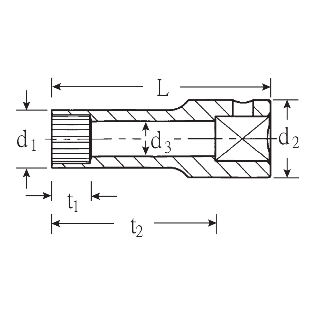 Stahlwille 1/2" (12,5mm) Steckschlüsseleinsatz Spline SW.7/16" L.50mm