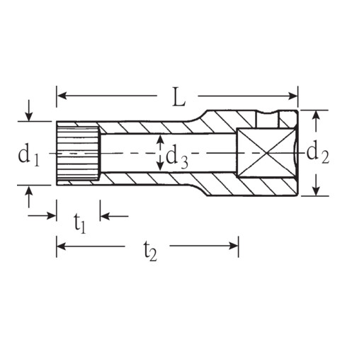 Stahlwille 1/2" (12,5mm) Steckschlüsseleinsatz Spline SW.7/16" L.50mm
